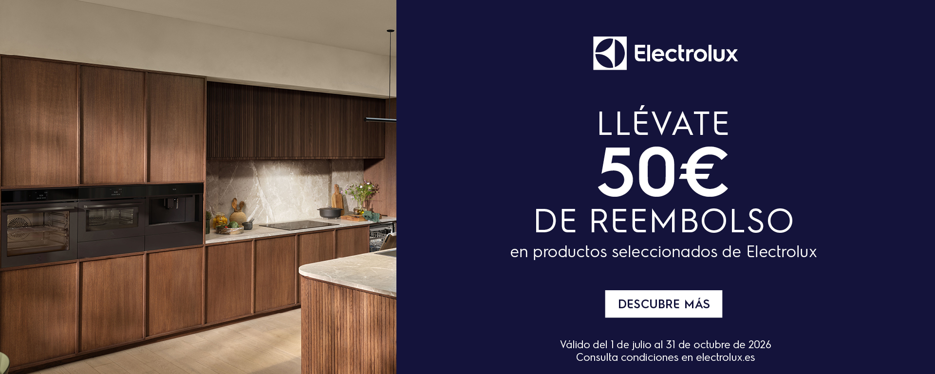 Compra un electrodoméstico Electrolux y llévate 50€ de reembolso 