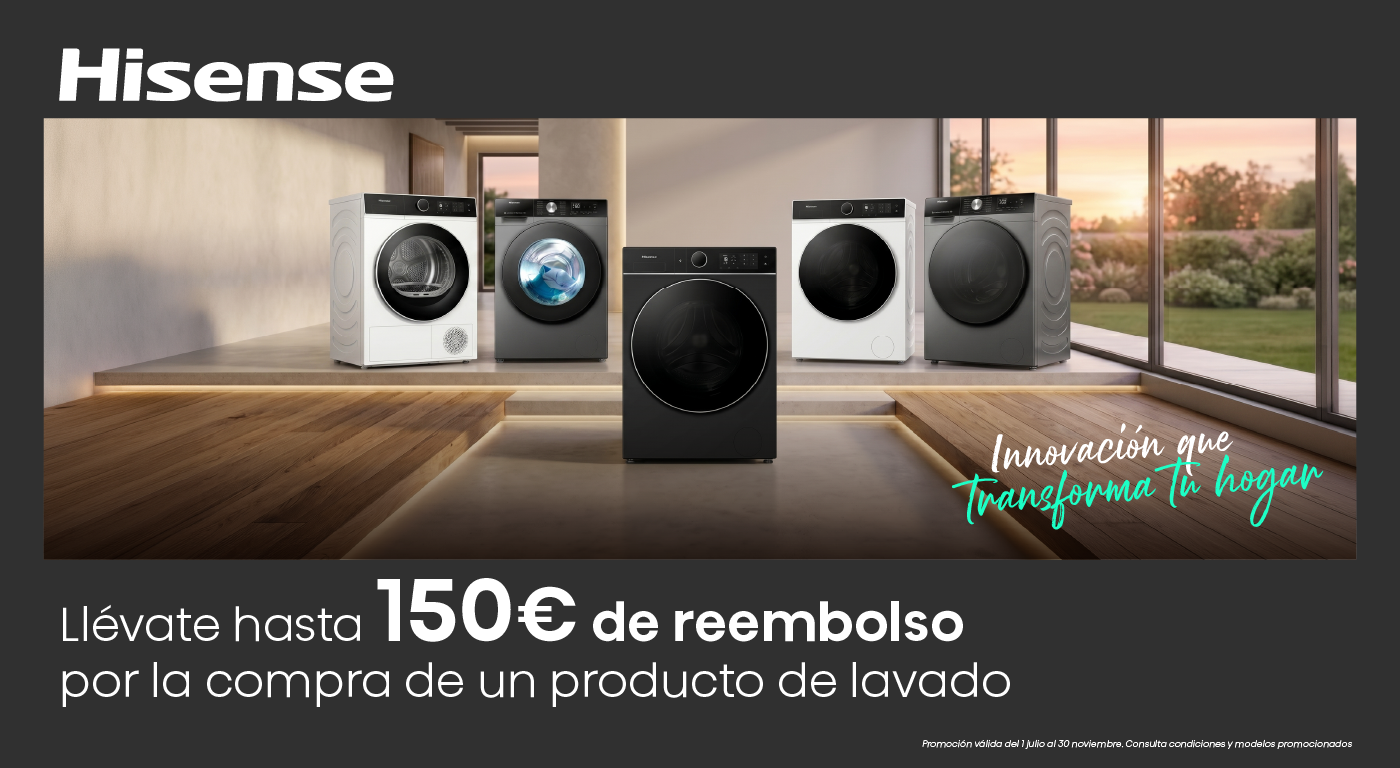 Consigue hasta 150€ de reembolso por tu lavado Hisense