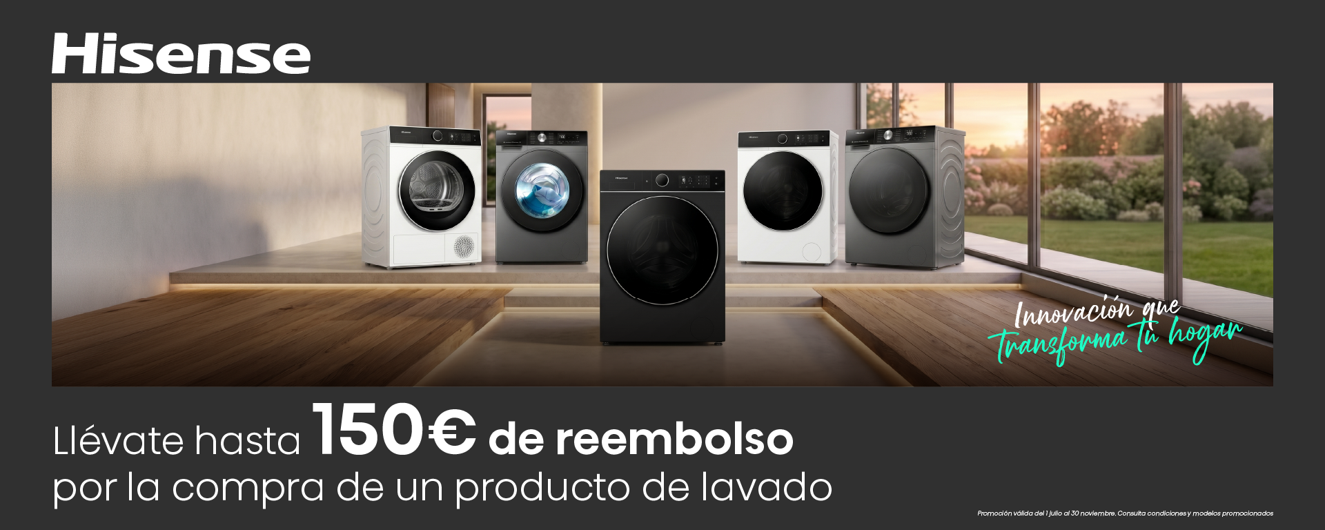 Consigue hasta 150€ de reembolso por tu lavado Hisense