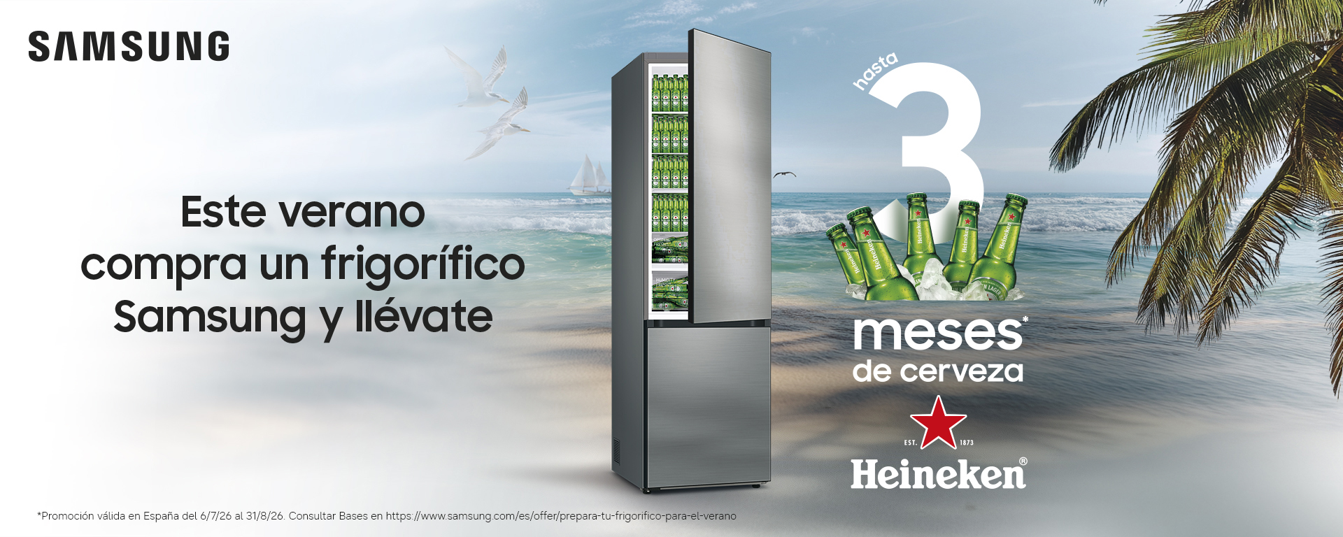 Compra un frigorífico Samsung y llévate hasta 72 latas de cerveza Heineken