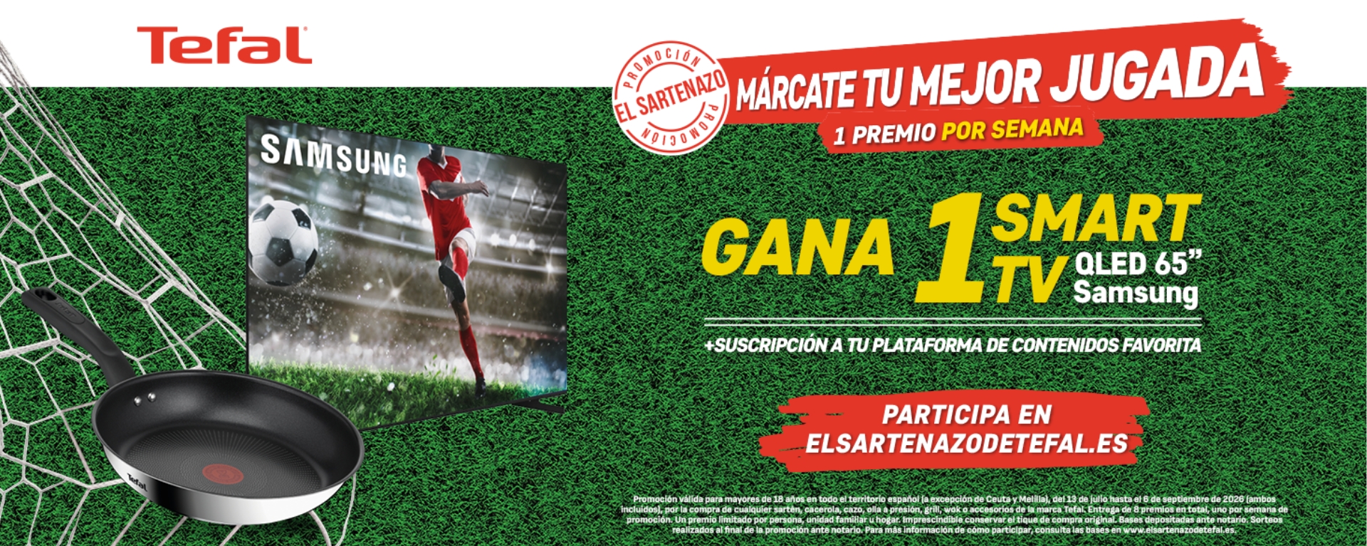 Compra menaje Tefal y entra en el sorteo de una TV Samsung 65