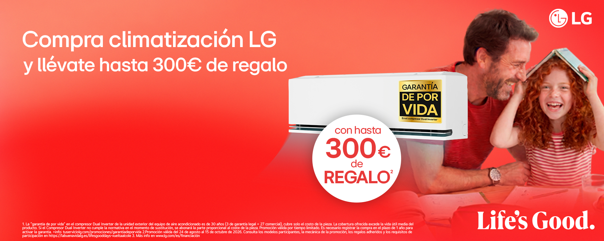 Consigue hasta 300€ de reembolso con tu nuevo aire acondicionado LG en Euronics