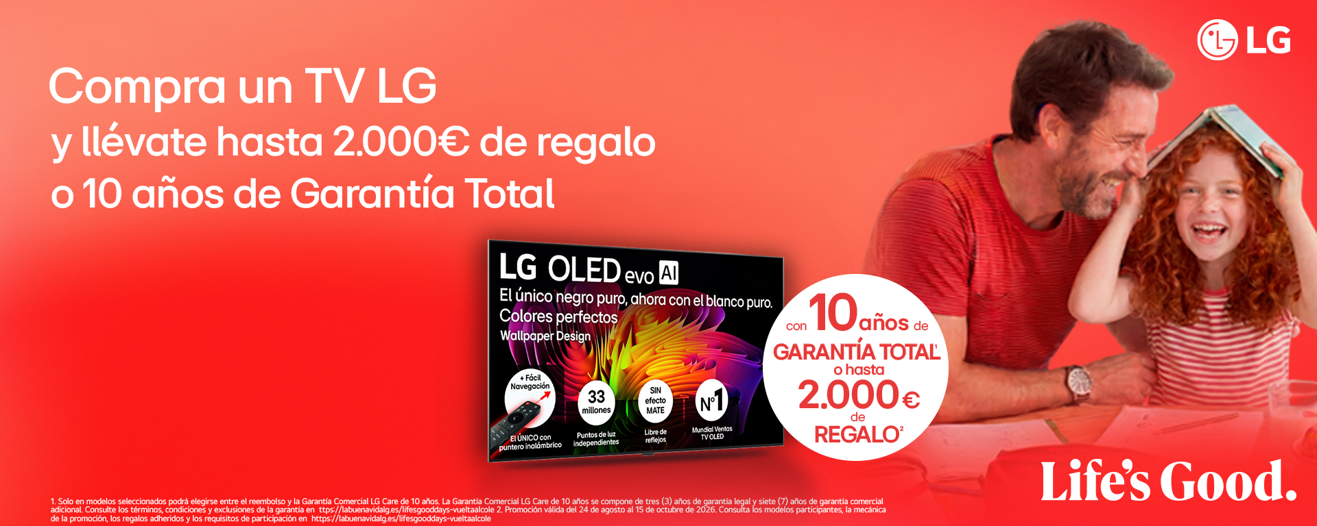 Compra un televisor o barra de sonido LG y llévate hasta 2.000€