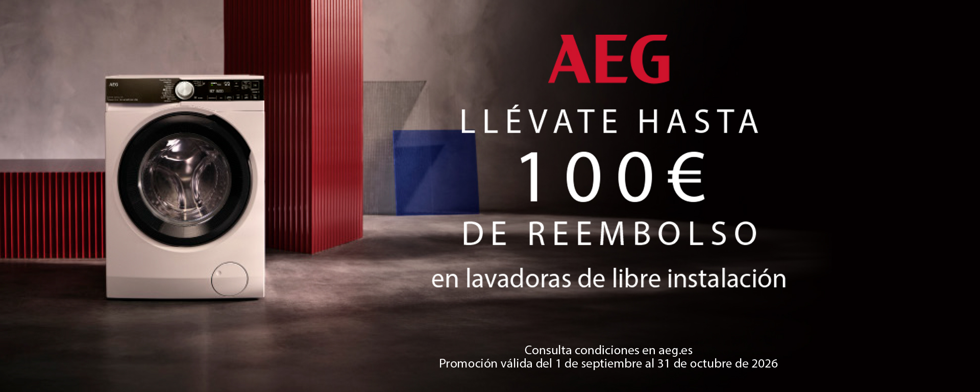 Compra una lavadora AEG y llévate hasta 100€ de reembolso